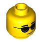 Minifig Head, Black Glasses Print