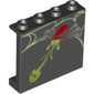Panel 1 x 4 x 3 [Side Supports / Hollow Studs] with Spider/Bug Shooting Lime Web Print