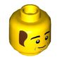 Minifig Head Bob, Reddish Brown Hair, Smile Print