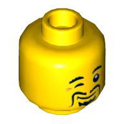 LEGO part 10074262 MINI HEAD, NO. 3381 in Bright Yellow/ Yellow