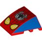 Wedge Curved 4 x 3 No Studs with Spider-Man Logo and Headlights Print