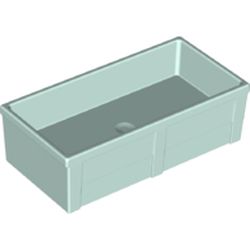 LEGO part 61896 Duplo Container Box 2 x 4 (Horse Trough New Style) in Aqua/ Light Aqua