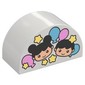 Duplo Brick 2 x 4 x 2 Curved Top with Boy and Girl Heads, Balloons, and Stars Print