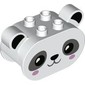 Duplo Brick 2 x 4 x 2 Rounded Ends with Ears and Panda Face Print