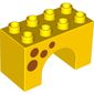 Duplo Brick 2 x 4 x 2 Arch with Dark Orange Spots Print