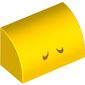 Brick Curved 1 x 2 x 1 No Studs with Medium Nougat Lines (Nostrils) Print