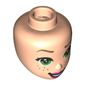 Minidoll Head Green Eyes, Dark Pink Lips, Freckles