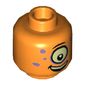 Minifig Head Alien Keytarist, One Large Eye, Medium Lavender Spots, Open Mouth Smile Print