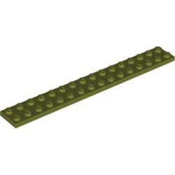 LEGO part 4282 Plate 2 x 16 in Olive Green