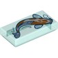 Tile 1 x 2 with Orange/White Fish (Koi) print