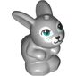 Animal, Rabbit / Bunny Sitting with Dark Turquoise Eyes and White Nose and Mouth Print