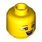 Minifig Head Candy Mermaid, Dark Pink Eyebrows and Eye Dots, Light Aqua Eye Shadow, Dark Pink Lips, Open Mouth Print