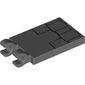 Tile Special 2 x 3 with 2 Clips without Tab between Clips with Black Lines/Armour print