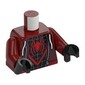 Torso Open Hoodie over Black Spider-man Suit Print, Dark Red Arms, Black Hands