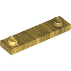 LEGO part 41740 Plate Special 1 x 4 with 2 Studs with Groove [New Underside] in Warm Gold/ Pearl Gold