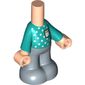 Microdoll Body Pants Sand Blue with Dark Turquoise Shirt, Light Bluish Grey Legs, Light Nougat Hands print
