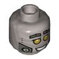 Minifig Head Hiphop Robot, Yellow Eyes, Metal Plates, Open Mouth with Clenched Teeth Print