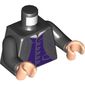 Torso Robe, Open over Dark Purple Vest Print, Black Arms, Light Nougat Hands