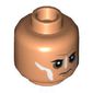 Minifig Head Hovitos Warrior, White Face Paint, Stern / Angry Teeth print