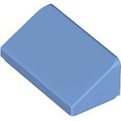LEGO part ROOF TILE 1 X 2 X 2/3, ABS in Medium Blue (6332366|85984)