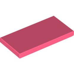 LEGO part 87079 Tile 2 x 4 with Groove in Vibrant Coral/ Coral