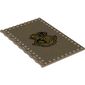 Plate Special 10 x 16 with Studs on Edges and Bar Handles on 1 Side with Gold Hogwarts Crest print