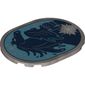 Tile 6 x 8 with Rounded Corners with Dark Blue Horse Contours on Medium Azure Background print