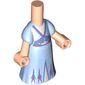Microdoll Body Long Dress Bright Light Blue with Purple/Medium Blue Decorations, Light Nougat Hands