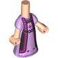 Microdoll Body Long Dress Lavender with Black/Purple Trim, Medium Lavender Underdress, Light Nougat Hands