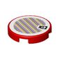 Tile Round 2 x 2 with Bottom Stud Holder and Fly Guy and Barcode Print (Sticker)