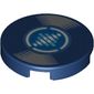 Tile Round 2 x 2 with Bottom Stud Holder and Record with Sound Equalizer Print