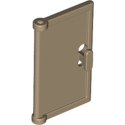 LEGO part 60614 Door 1 x 2 x 3 with Vertical Handle, New Mold for Tabless Frames in Sand Yellow/ Dark Tan