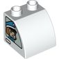 Duplo Brick 2 x 2 x 1 1/2 with Curved Top with Policeman on Left, Policewoman on Right Print