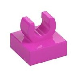 LEGO part 44842 PLATE 1X1 W. UP RIGHT HOLDER in Bright Purple/ Dark Pink