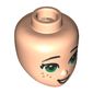 Minidoll Head with Green Eyes, Freckles, Peach Lips print