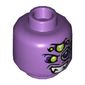 Minifig Head Syntax, 3 Eyes, Left Eye with Dark Purple Monocle, Grin Showing Teeth / Metal Mouth Cover Print