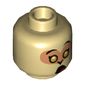 Minifig Head Monkey King, Gold Eyes, Closed Mouth / Open Mouth, Surprised Print