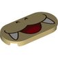 Tile Round 2 x 4 with Smiling Mouth with Fangs (Iggy Koopa) Print