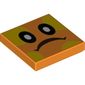 Tile 2 x 2 with Sad Face with Lime Spots Print