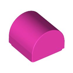 LEGO part 49307 Brick Curved 1 x 1 x 2/3 Double Curved Top, No Studs in Bright Purple/ Dark Pink