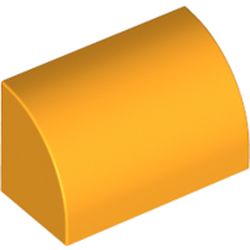 LEGO part 37352 Brick Curved 1 x 2 x 1 No Studs in Flame Yellowish Orange/ Bright Light Orange