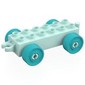 Duplo Car Base 2 x 6 with Fake Bolts, Open Hitch End and Medium Azure Wheels