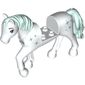 Animal, Horse with Raised Leg, Light Aqua Mane and Tail, Stars print