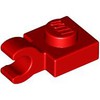Red Plate Special 1 x 1 with Clip Horizontal [Thick Open O Clip]