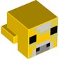 Minifig Head Special, Cube with Rear Ledge, Pixelated Face with Black Eyes, Grey Snout Print