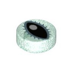 Tile Round 1 x 1 with Black Eye with White Pupil Print