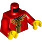 Torso Tunic with Black Laces, Gold Decorations/Trim Print, Red Arms, Yellow Hands