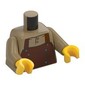 Torso Apron, Reddish Brown with Pocket print, Dark Tan Arms, Yellow Hands