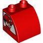 Duplo Brick 2 x 2 x 1 1/2 with Curved Top with Firefighters, Male on Right, Female on Left Print