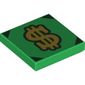 Tile 2 x 2 with Dollar Sign, Black Corners print